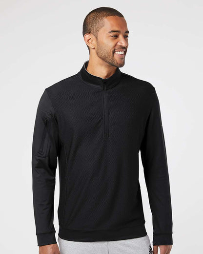 Adidas Performance Textured Quarter-Zip Pullover A295 #colormdl_Black