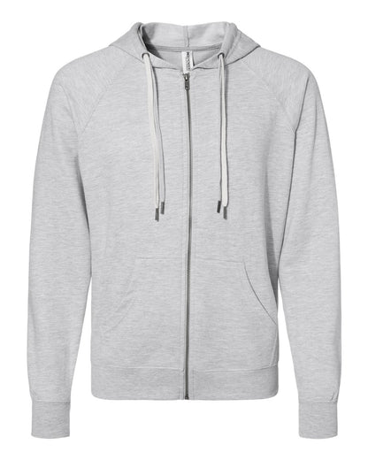 Independent Trading Co. Icon Lightweight Loopback Terry Full-Zip Hooded Sweatshirt SS1000Z #color_Athletic Heather