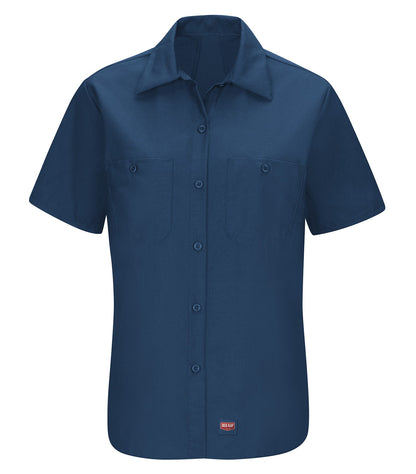 Red Kap Wmn S/S Work Shirt with Mimix SX21 #color_Navy