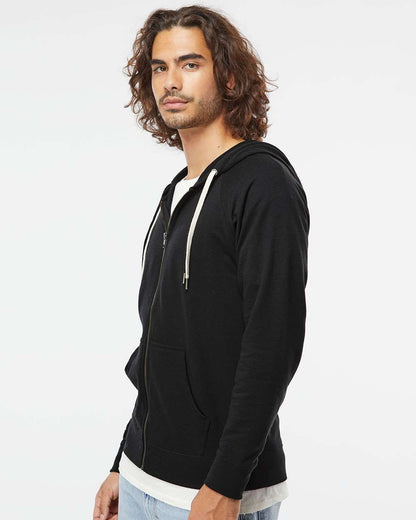 Independent Trading Co. Icon Lightweight Loopback Terry Full-Zip Hooded Sweatshirt SS1000Z #colormdl_Black