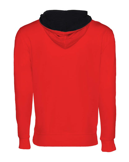 Next Level Apparel Unisex Laguna French Terry Pullover Hooded Sweatshirt 9301 #color_Red/ Black