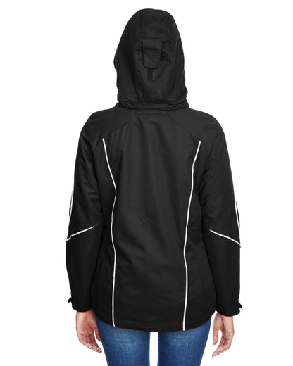 North End Ladies' Angle 3-in-1 Jacket with Bonded Fleece Liner 78196 #color_BLACK