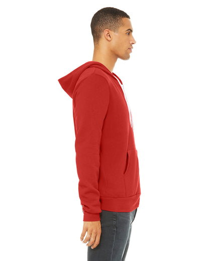 BELLA + CANVAS Unisex Sponge Fleece Full-Zip Hooded Sweatshirt 3739 #color_RED