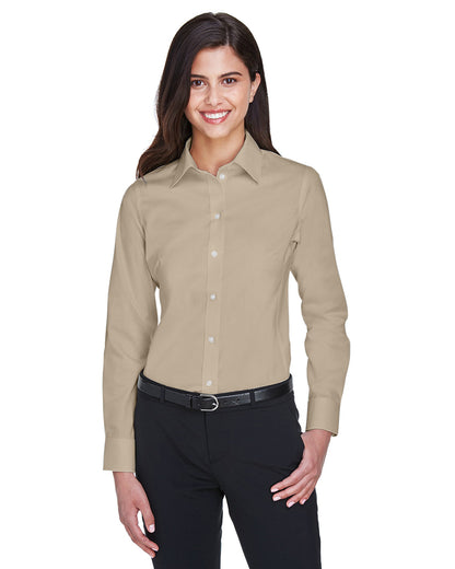 Devon & Jones Ladies' Crown Collection® Solid Stretch Twill Woven Shirt DG530W #color_STONE