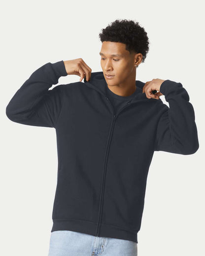 American Apparel ReFlex Fleece Full-Zip Hoodie RF497 #colormdl_Black