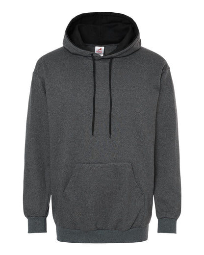 King Fashion Two-Tone Hooded Sweatshirt KF9041 #color_Charcoal/ Black