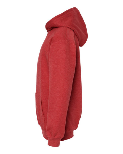 M&O Youth Fleece Pullover Hoodie 3322 #color_Heather Red