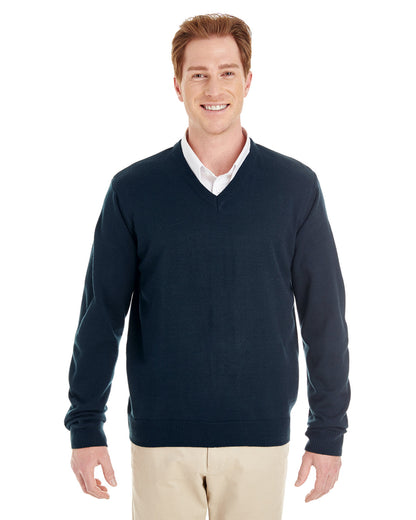 Harriton Men's Pilbloc™ V-Neck Sweater M420 #color_DARK NAVY