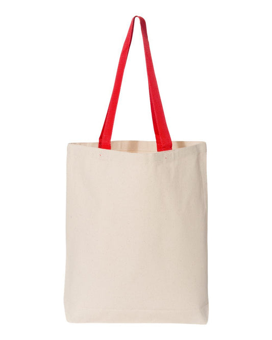 Q-Tees 11L Canvas Tote with Contrast-Color Handles Q4400