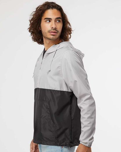 Independent Trading Co. Lightweight Quarter-Zip Windbreaker Pullover Jacket EXP54LWP #colormdl_Smoke/ Graphite