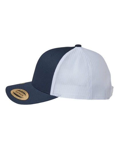 YP Classics Sustainable Retro Trucker Cap 6606R #color_Navy/ White