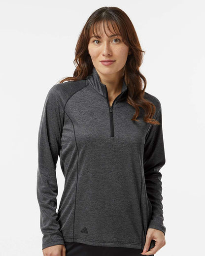 Adidas Women's Space Dyed Quarter-Zip Pullover A594 #colormdl_Black Melange