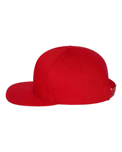 YP Classics Five-Panel Cotton Twill Snapback Cap 6007 #color_Red