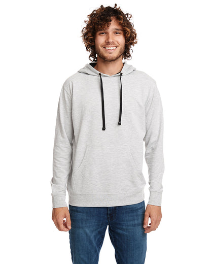 Next Level Apparel Unisex Laguna French Terry Pullover Hooded Sweatshirt 9301 #color_HTHR GREY / BLACK