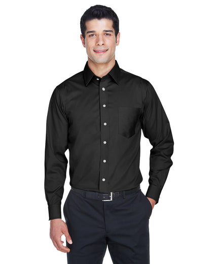 Devon & Jones Men's Crown Collection® Solid Stretch Twill Woven Shirt DG530 #color_BLACK