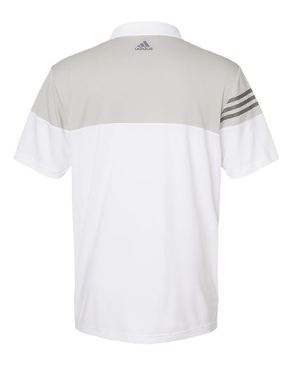 Adidas Heathered 3-Stripes Colorblocked Polo A213 #color_White/ Vista Grey