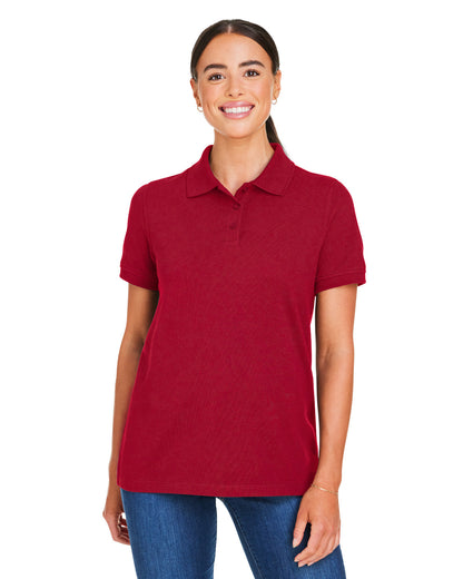 Harriton Ladies' Valiant Cotton Snag Protect Polo M205W #color_RED