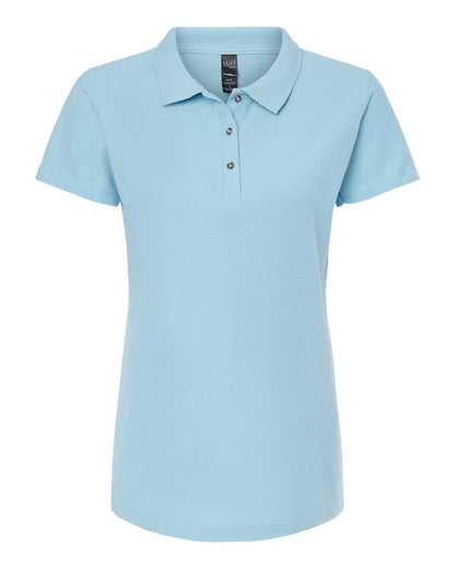 M&O Women's Ringspun Pique Polo 7600 #color_Light Blue