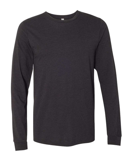 BELLA + CANVAS Heather CVC Long Sleeve Tee 3501CVC #color_Black Heather