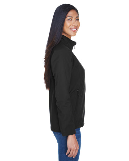 North End Ladies' Three-Layer Fleece Bonded Performance Soft Shell Jacket 78034 #color_BLACK