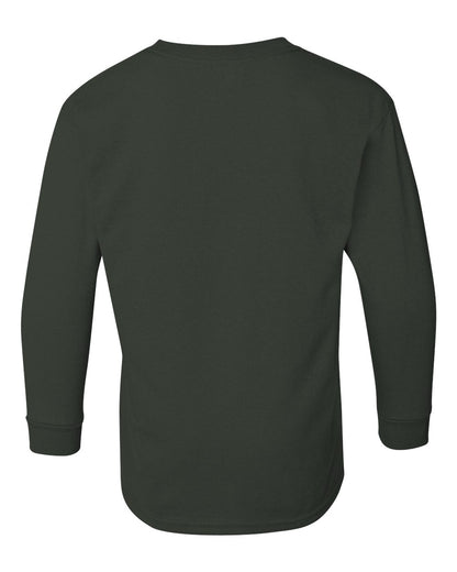 Gildan Heavy Cotton™ Youth Long Sleeve T-Shirt 5400B #color_Forest Green