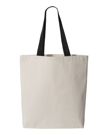 Q-Tees 11L Canvas Tote with Contrast-Color Handles Q4400 #color_Natural/ Black