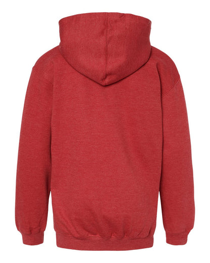 M&O Youth Fleece Pullover Hoodie 3322 #color_Heather Red