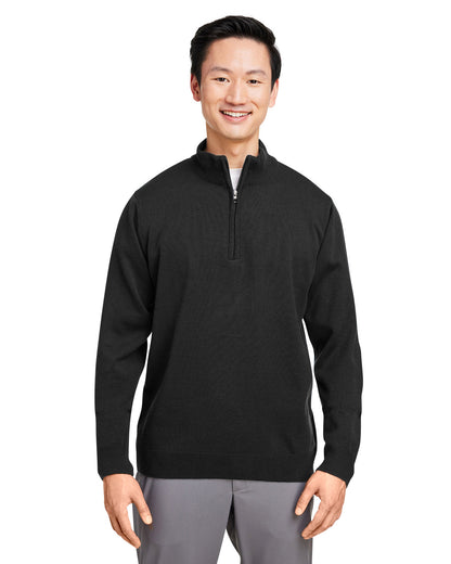 Harriton Unisex Pilbloc™ Quarter-Zip Sweater M421 #color_BLACK