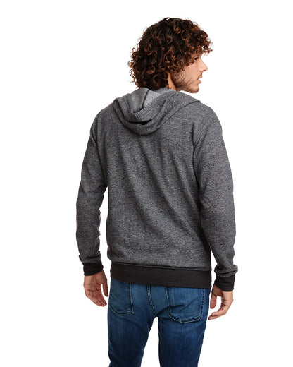 Next Level Adult Pacifica Denim Fleece Full-Zip Hooded Sweatshirt 9600 #color_BLACK