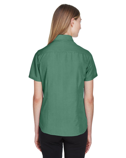 Harriton Ladies' Barbados Textured Camp Shirt M560W #color_PALM GREEN