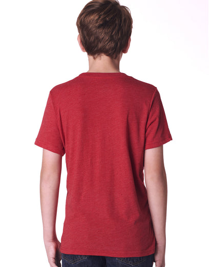 Next Level Apparel Youth Triblend Crew N6310 #color_VINTAGE RED