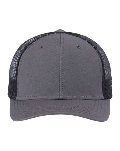 Atlantis Headwear Sustainable Recy Three Trucker Cap RETH #color_Dark Grey/ Black