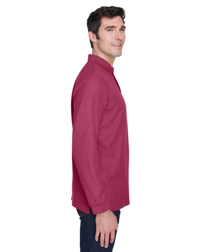 Devon & Jones Men's Pima Piqué Long-Sleeve Polo D110 #color_BURGUNDY
