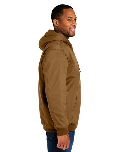 Harriton Unisex ClimaBloc® Heavyweight Hooded Full-Zip Jacket M722 #color_DUCK BROWN