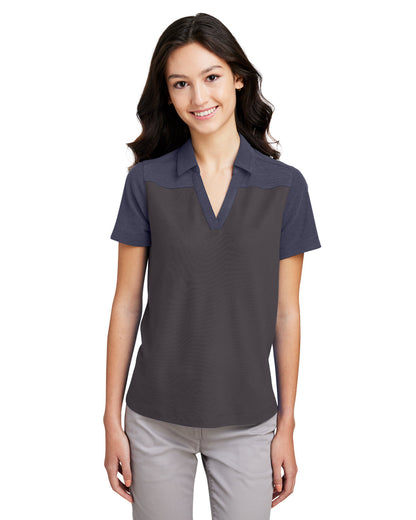 Core365 Ladies' Fusion ChromaSoft Colorblock Polo CE112CW #color_CARBON / CL NV HT