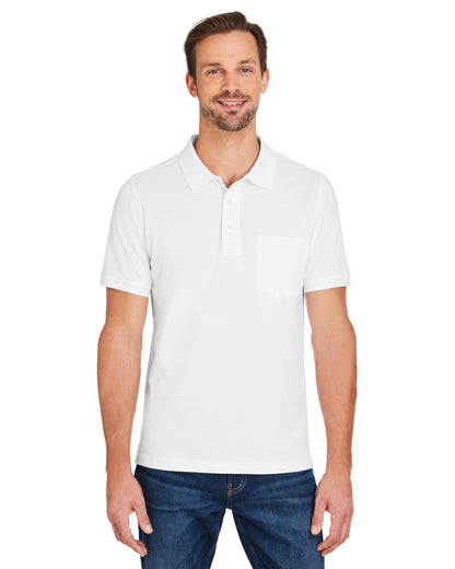 Harriton Men's Valiant Cotton Snag Protect Pocket Polo M205P #color_WHITE