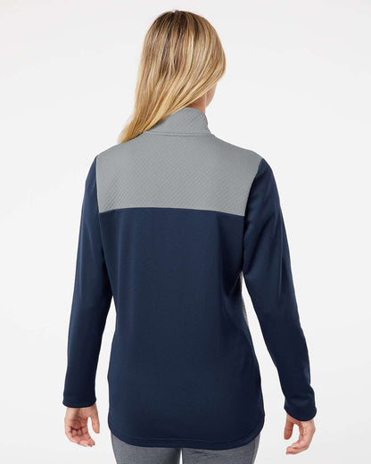 Adidas Women's Textured Mixed Media Full-Zip Jacket A529 #colormdl_Collegiate Navy/ Grey Three