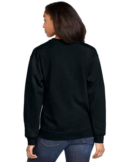 Gildan Adult Softstyle® Fleece Crew Sweatshirt SF000 #color_BLACK