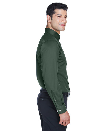 Devon & Jones Men's Crown Collection® Solid Stretch Twill Woven Shirt DG530 #color_FOREST