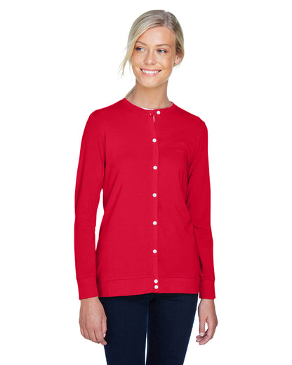 Devon & Jones Ladies' Perfect Fit™ Ribbon Cardigan DP181W #color_RED