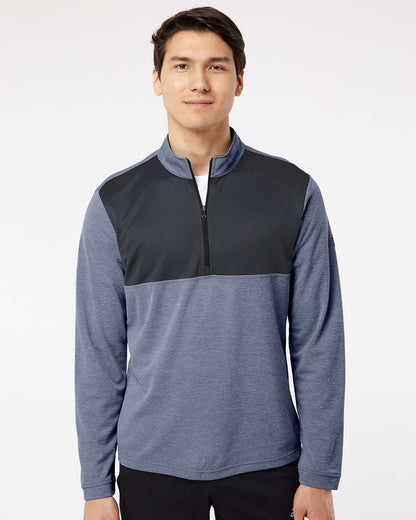 Adidas Lightweight Quarter-Zip Pullover A280 #colormdl_Collegiate Navy Heather/ Carbon