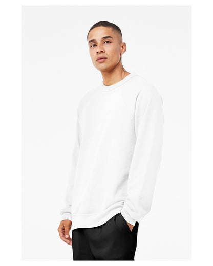 BELLA + CANVAS Unisex Sponge Fleece Crewneck Sweatshirt 3901 #color_SOLID WHITE TRBL