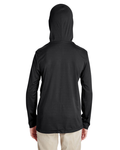 Team 365 Youth Zone Performance Hooded T-Shirt TT41Y #color_BLACK