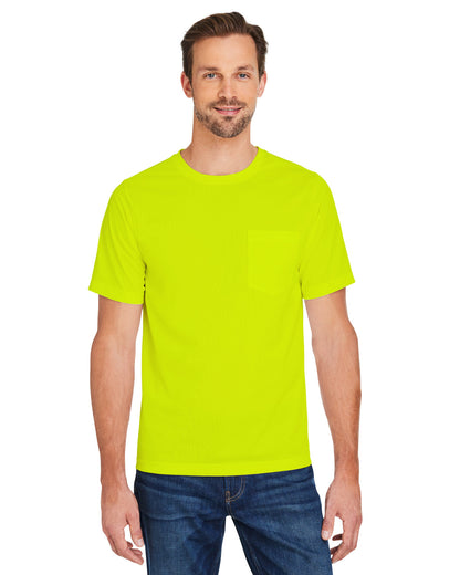 Harriton Charge Snag And Soil Protect Unisex T-Shirt M118 #color_SAFETY YELLOW