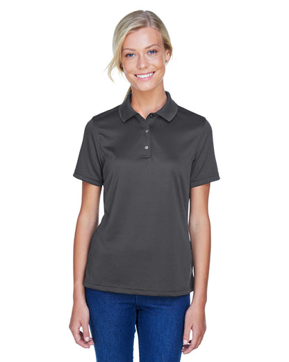 Harriton Ladies' Advantage Snag Protection Plus IL Snap Placket Polo M345W #color_DARK CHARCOAL