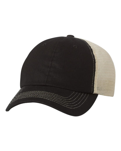 Sportsman Contrast-Stitch Mesh-Back Cap 3100 #color_Black/ Stone