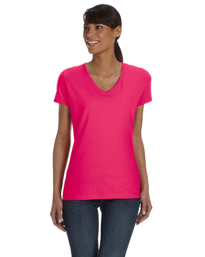 Fruit of the Loom Ladies' HD Cotton™ V-Neck T-Shirt L39VR #color_CYBER PINK