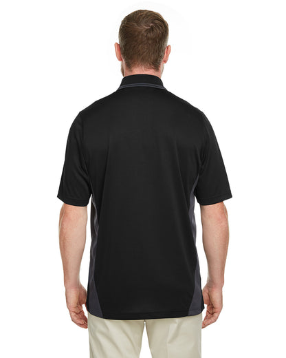 Harriton Men's Flash Snag Protection Plus IL Colorblock Polo M386 #color_BLACK / DK CHARCL