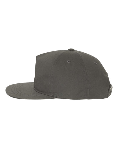 YP Classics Lightly-Structured Five-Panel Snapback Cap 6502 #color_Charcoal