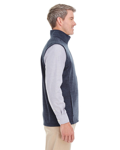 Devon & Jones Men's Newbury Mélange Fleece Vest DG797 #color_NAVY HEATHER